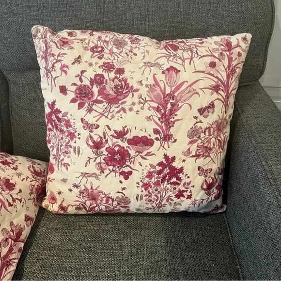 Gucci 18” Floral Throw Pillows Set of 3
